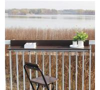 HynJGih Mesa Auxiliar Plegable for jardín y Patio, Resistente a la Intemperie, Mesa de Comedor Colgante for balcón, Color marrón(120 * 27cm)