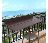 HynJGih Mesa Colgante con barandilla for Exteriores,Mesa de balcón,Altura Ajustable,Ahorro de Espacio,Mesa Auxiliar de Restaurante con barandilla Ajustable(60x37cm)