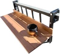 HynJGih Mesa Colgante Plegable,Mesa Auxiliar for balcón for barandilla,Mesa Auxiliar for Exteriores,Mesa portátil for Patio Trasero de jardín y Porche(Wood Color)