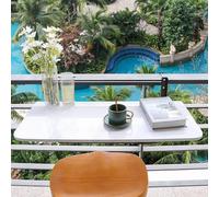 HynJGih Mesa Colgante Plegable, Mesa con barandilla for balcón, Mesa Auxiliar for Exteriores, Mesa Auxiliar con barandilla for jardín, Porche, Patio Trasero y balcón(Black Stand,120 * 35cm)