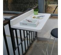 HynJGih Mesa colgante plegable para barandilla de balcón, mesa auxiliar plegable para exteriores (Bianco)
