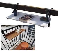 HynJGih Mesa de Bar for balcón for barandilla, Mesa de Bar for Exteriores, Mesa Auxiliar Plegable for Patio, Ahorro de Espacio, Mesa Plegable pequeña(Bianco)