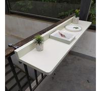 HynJGih Mesa de jardín portátil for Patio Trasero, Mesa de Bar con barandilla for balcón, Mesa de Trabajo montada en la Pared, Mesa de Restaurante for computadora(Nero)