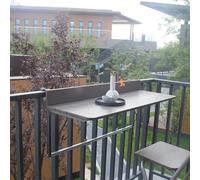 HynJGih Mesa for balcón, Mesa Colgante Plegable Ajustable en Altura de 5 Posiciones, Mesa de Centro for jardín al Aire Libre, terraza(80x37cm)