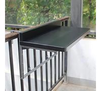 HynJGih Mesa Plegable con barandilla for balcón, Mesa Auxiliar montada en la Pared for Patio, jardín, Exterior e Interior, Mesa Colgante for balcón(Nero,120 * 40cm/47.2 * 15.7in)