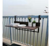 HynJGih Mesa Plegable for balcón de Altura Ajustable, Mesa Plegable for balcón, Mesa de Bar con barandilla Colgante for Exteriores(120x37cm)