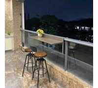 HynJGih Mesa Plegable for Bar pequeña for el hogar, terraza con Elevador Plegable, Escritorio con barandilla for alféizar de Ventana, Mesa Auxiliar con barandilla for Exteriores(80x37cm)