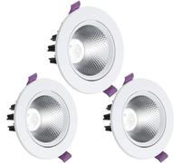 HynJGih Paquete de 3 luces empotrables LED redondas de 12 W, 18 W, kit de iluminación empotrable for pasillo(18w,6000K)