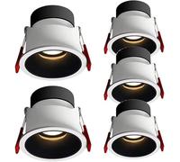 HynJGih Paquete de 5 luces empotrables de techo LED de aluminio blanco, luz empotrable ajustable en ángulo de 3,3 pulgadas y 30°, 5W, 7W, 10W(5w,6000K)
