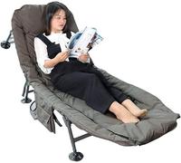 HynJGih Sillones de Patio, Cama Plegable portátil for Acampar for Adultos, Cama Ajustable con Estructura de Acero Resistente.