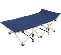 HynJGih Sillones de Patio, tumbonas, Cama de Camping portátil for Exteriores con Cama de Noche, Silla Plegable Sencilla for Oficina(BLU)