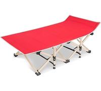 HynJGih Sillones de Patio, tumbonas, Cama de Camping portátil for Exteriores con Cama de Noche, Silla Plegable Sencilla for Oficina(Rosso)