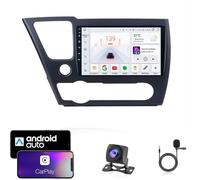 HYNMSM Autoradio Android 15 para Hon-da Civic IX 2013-2016, Ecran Tactile 9", CarPlay/Android Auto, GPS Intégré, 4G/WiFi, Bluetooth 5.0, Plug & Play, Commande au Volant