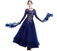 Hynyjxjy Azul, XL, vestidos de baile de salón para mujer, ropa de baile de baile estándar nacional, ropa de baile de vals, disfraces de baile de tango