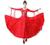 Hynyjxjy B,M - Vestido de baile de salón bordado para mujer, traje de baile de vals para mujer, disfraz de baile social