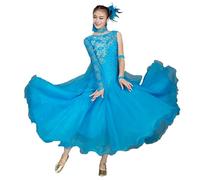 Hynyjxjy ,c,M,Vestidos De Práctica De Baile De Salón con Espalda Descubierta Ropa De Baile De Vals De Encaje De Mujer Trajes De Baile De Moderno con Pedrería Conjunto De Baile De Tango