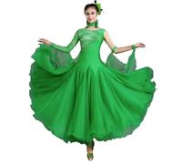 Hynyjxjy ,g,XL,Vestidos De Práctica De Baile De Salón con Espalda Descubierta Ropa De Baile De Vals De Encaje De Mujer Trajes De Baile De Moderno con Pedrería Conjunto De Baile De Tango