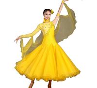 Hynyjxjy ,h,S,Vestidos De Práctica De Baile De Salón con Espalda Descubierta Ropa De Baile De Vals De Encaje De Mujer Trajes De Baile De Moderno con Pedrería Conjunto De Baile De Tango