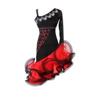 Hynyjxjy ,Negro,XL, Ropa De Baile para Práctica De Ritmos Latinos Vestidos De Baile De Salón Sin Tirantes para Mujer Conjunto De Baile para Tango Cha Cha Maillot para Salsa con Falda De Varillas