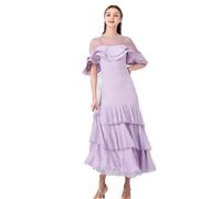 Hynyjxjy ,Púrpura,S,Vestidos De Actuación De Baile De Salón para Mujer Ropa De Baile De Vals De Manga Corta Trajes De Danza De Moderna De Exquisitos Atuendo para Foxtrot con Gran Vuelo