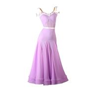 Hynyjxjy Vestidos De Baile De Salón con Tirantes para Mujer Conjunto De Competición De Foxtrot Trajes De Danza De Moderna con Aplicaciones Vestido De Vals con Falda De Gran Vuelo