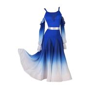 Hynyjxjy Vestidos De Baile De Salón para Mujer Vestuario para Actuaciones De Vals con Degradado Conjunto De Baile para Tango Y Foxtrot con Tirantes Ropa De Baile De Salsa con Gran Vuelo