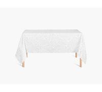 HYO Blanco Chic-MR18 Mantel, Tela Saten de loneta de poliéster, laminada con Lamina de Vinilo Transparente 250 gr, Multicolor, 140x180 cm