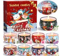 HYOJCWU Velas Perfumadas Juego de 9 piezas,Navidad Velas Aromaticas Regalos,Vela Aromática Regalo de Velas de Aromaterapia Cera de Soja Natural Vela de Viaje Adecuado, Yoga Baño Dormitorio, Navidad