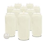 Hyoola Velas de Oración Blancas, 7 Días, Pack de 10 - Velas Religiosas de 15 cm - Velas Votivas para Uso Religioso, Memorial, Festivo, Velatorio o Emergencia - Velas con Vaso y Cera Vegetal