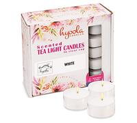 Hyoola Velas de Té Perfumadas - Velas Candelitas en Vaso Transparente - Velas Aromáticas de Color Blanco - 6 Horas de Combustión - Pack de 15 - Hechas en Europa
