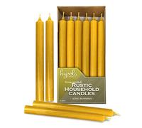 Hyoola Velas Largas - 25 cm - Pack de 12 Velas Decorativas Color Amarillo - Velas Grandes, Rústicas e Inodoras - Velas de Larga Duración