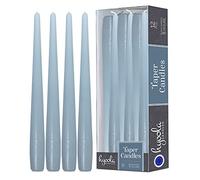 Hyoola Velas Largas y Cónicas - Velas Cónicas Inodoras Sin Goteo de 250 mm, Color Azul Hielo - Velas de Larga Duración, Hasta 8 Horas de Combustión - Velas Decorativas en Paquete de 12