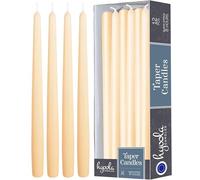Hyoola Velas Largas y Cónicas - Velas Cónicas Inodoras Sin Goteo de 250 mm, Color Crema - Velas de Larga Duración, Hasta 8 Horas de Combustión - Velas Decorativas en Paquete de 12