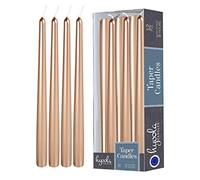 Hyoola Velas Largas y Cónicas - Velas Cónicas Inodoras Sin Goteo de 250 mm, Color Metalizado Cobre - Velas de Larga Duración, Hasta 8 Horas de Combustión - Velas Decorativas en Paquete de 12