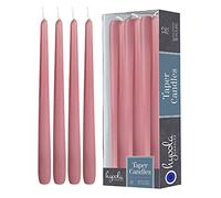 Hyoola Velas Largas y Cónicas - Velas Cónicas Inodoras Sin Goteo de 250 mm, Color Rosa - Velas de Larga Duración, Hasta 8 Horas de Combustión - Velas Decorativas en Paquete de 12