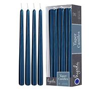 Hyoola Velas Largas y Cónicas - Velas Cónicas Inodoras Sin Goteo de 300 mm, Color Azul Medianoche - Velas de Larga Duración, Hasta 10 Horas de Combustión - Velas Decorativas en Paquete de 12