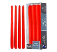 Hyoola Velas Largas y Cónicas - Velas Cónicas Inodoras Sin Goteo de 300 mm, Color Rojo - Velas de Larga Duración, Hasta 10 Horas de Combustión - Velas Decorativas en Paquete de 12
