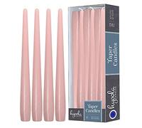 Hyoola Velas Largas y Cónicas - Velas Cónicas Inodoras Sin Goteo de 300 mm, Color Rosa Claro - Velas de Larga Duración, Hasta 10 Horas de Combustión - Velas Decorativas en Paquete de 12