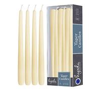 Hyoola Velas Largas y Cónicas - Velas Cónicas Inodoras Sin Goteo de 350 mm, Color Blanco Roto - Velas de Larga Duración, Hasta 12 Horas de Combustión - Velas Decorativas en Paquete de 12