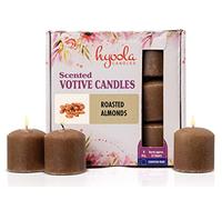 Hyoola Velas Votivas con Perfume - Velas Perfumadas con Aroma a Almendras Tostadas - Marrón Claro - 12 Horas de Combustión - Pack de 9 Velas Aromáticas - Hechas en Europa