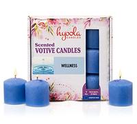 Hyoola Velas Votivas con Perfume - Velas Perfumadas con Aroma a Bienestar - Azul Claro - 12 Horas de Combustión - Pack de 9 Velas Aromáticas - Hechas en Europa
