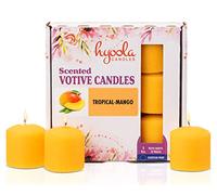 Hyoola Velas Votivas con Perfume - Velas Perfumadas con Aroma a Mango Tropical - Naranja - 12 Horas de Combustión - Pack de 9 Velas Aromáticas - Hechas en Europa
