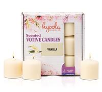 Hyoola Velas Votivas con Perfume - Velas Perfumadas con Aroma a Vainilla - Crema - 12 Horas de Combustión - Pack de 9 Velas Aromáticas - Hechas en Europa
