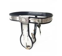 HYOPBSCN Cinturón de castidad SM Jaula de pene de acero inoxidable for hombres Jaula de castidad con tapón anal y catéter urinario, jaula de castidad Bragas de castidad for hombres Juego de bondage BD