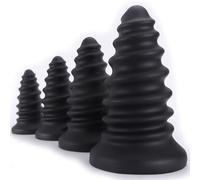 HYOPBSCN Consolador anal gigante de 5 tamaños, tapón anal de hilo súper grueso con ventosa, tapón anal de silicona, consolador anal XXL, dilatador anal del ano, punto G, juguete sexual anal for mujere