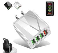 Hyper Charge Pro, Hyper Charge Pro Charger, for iPhone and Android, 4-Port Quick Charge 3.0 Hub with Temp Control & Fast Charging, Suitable for Mobile Phones, Laptops, Tablets (1PCS * White)