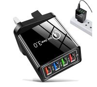 Hyper Charge Pro, Intelligent Temperature Charging Universal Compatibility, Fast Charging Phone Chargers, 48W USB Charger Block Fast Charging for Phone, Laptop, Tablet (Black)