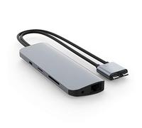 Hyper Drive 10 en 2 USB C Dock monitor dual HDMI 4K a 60Hz 60W USBC Power Delivery Gigabit Ethernet adaptador USBC Hub para MacBook Pro con M1 Pro Max 2021 MacBook Pro 20162019 MacBook Air gris