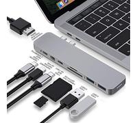 HYPER Drive PRO Hub 8-in-2 para USB-C MacBook Pro, Gris