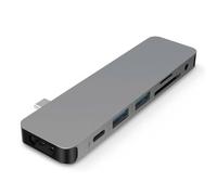 Hyper GN21D-GRAY 7en1 PC y Apple MacBook USB C Adaptador Gris